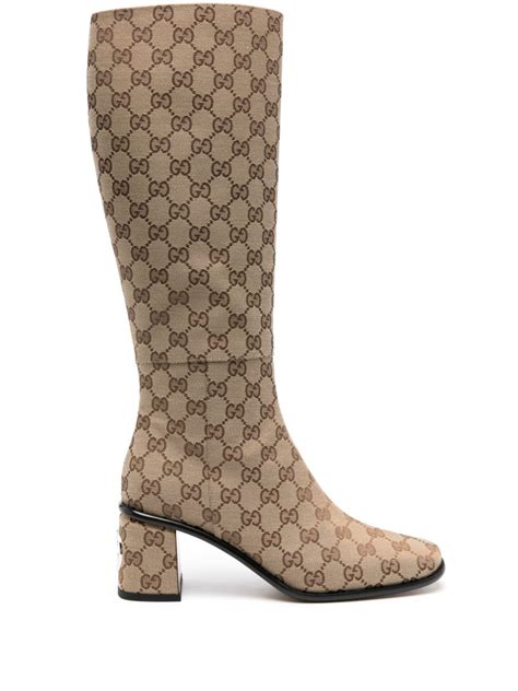 gucci logo boot|Gucci boots knee high.